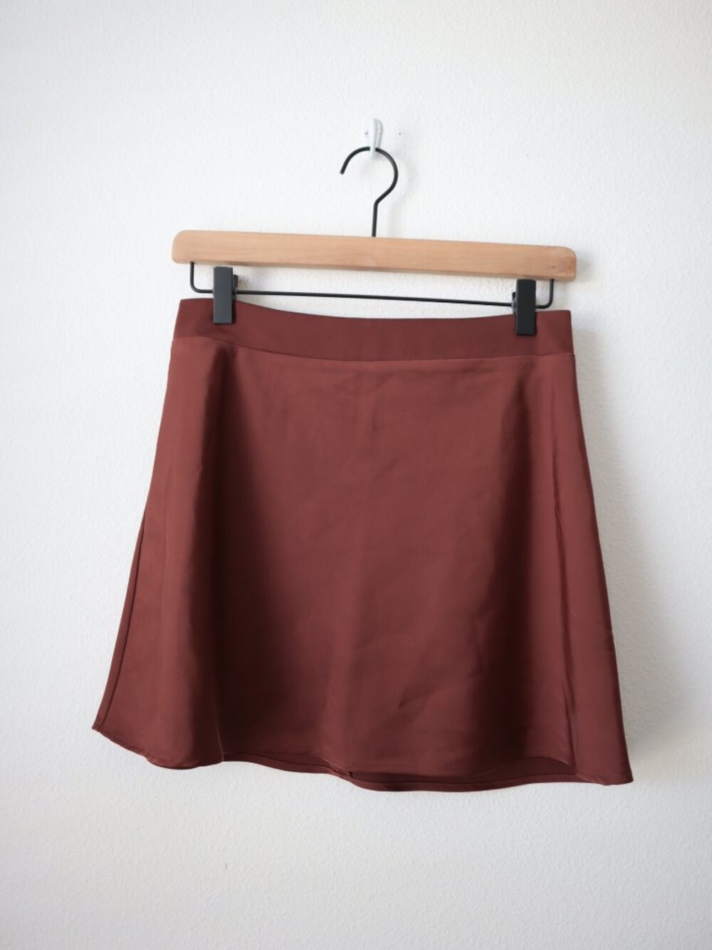 Forever 21 Brown Satin A-line Mini Skirt | M